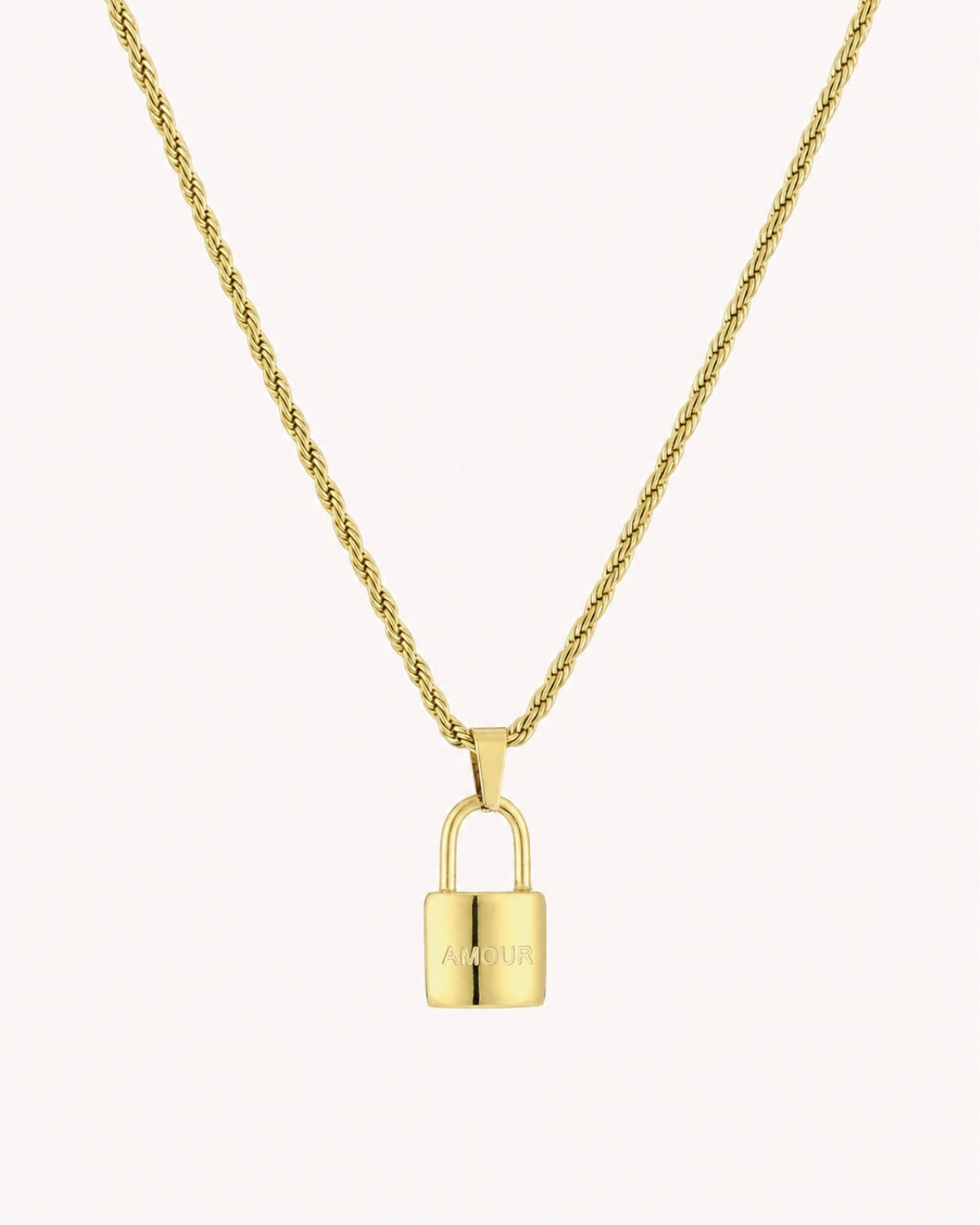 Ketting met slotje en AMOUR