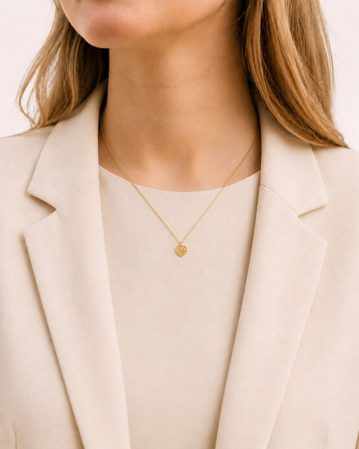 Ketting met ruwe hart bedel