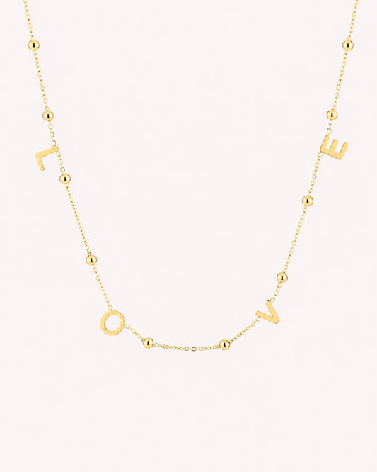 Ketting met LOVE bedels