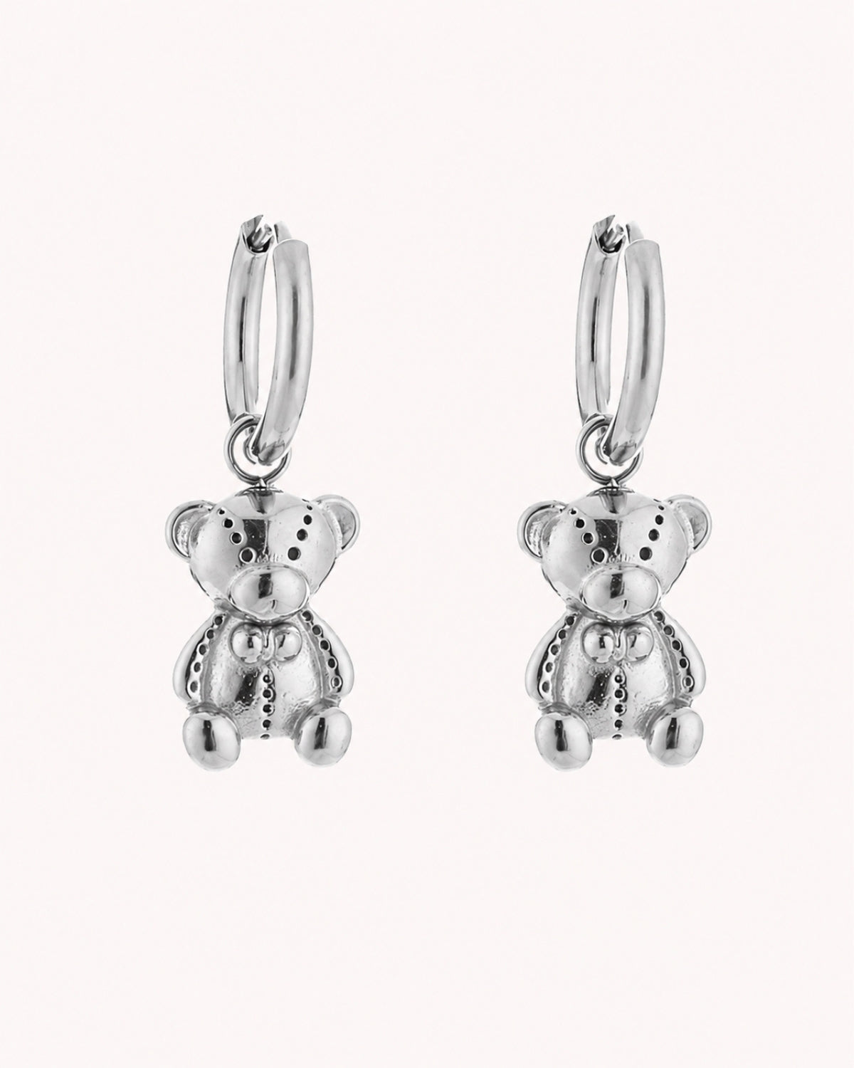 Creolen met teddybeer hanger