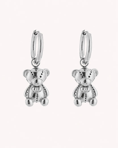 Creolen met teddybeer hanger