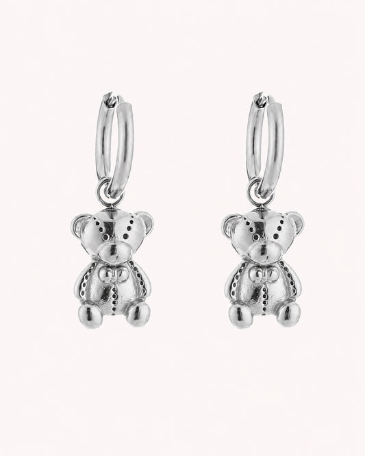 Creolen met teddybeer hanger