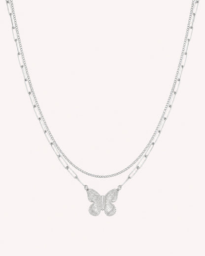 Dubbele ketting met Vlinders
