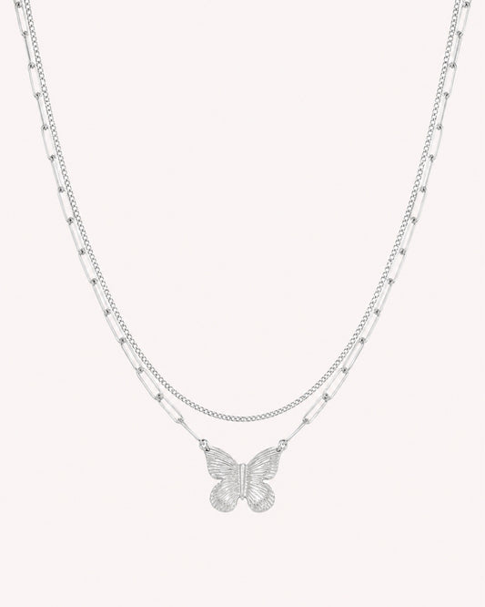 Dubbele ketting met Vlinders