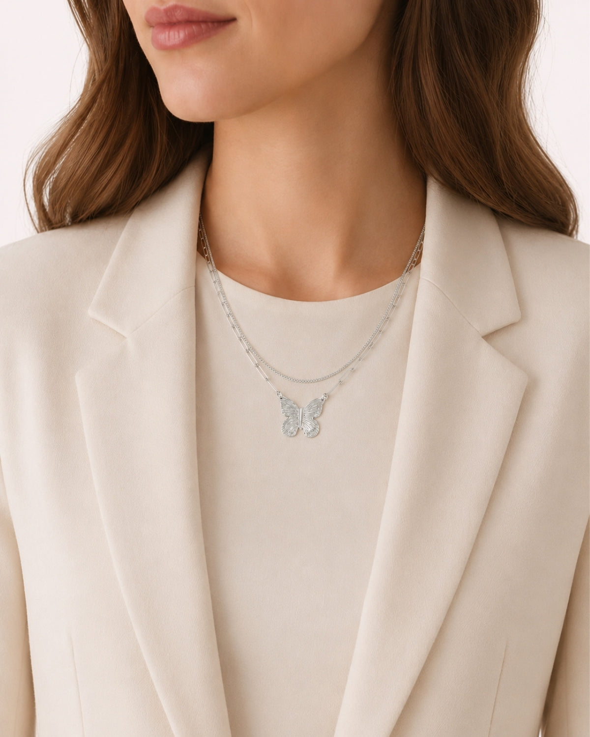 Dubbele ketting met Vlinders