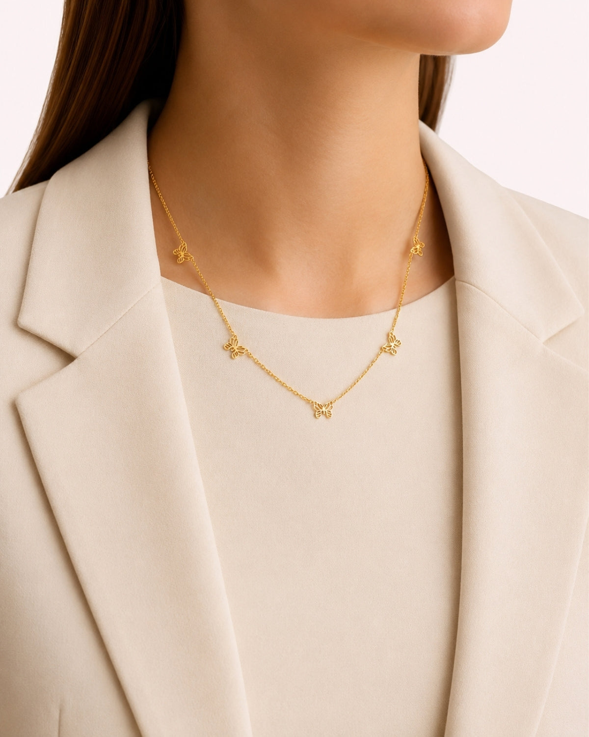 Ketting met vlinder bedels