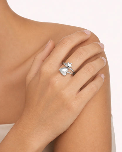 Ring met hartje en ster