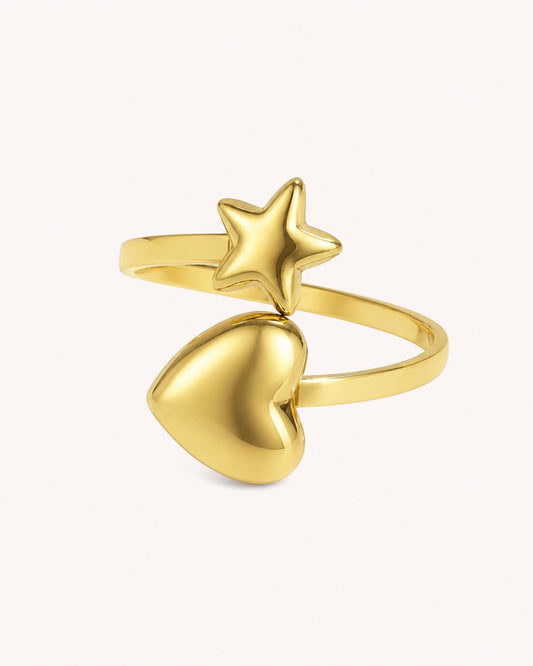 Ring met hartje en ster