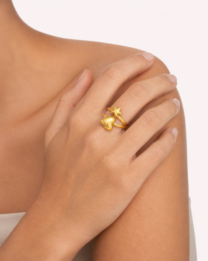 Ring met hartje en ster
