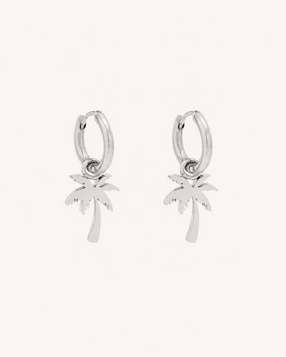 Creolen met palmboom hanger