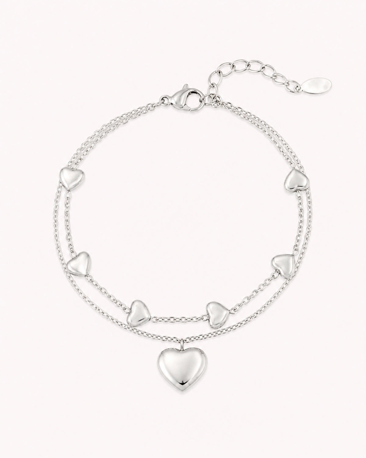 Dubbele armband hartjes