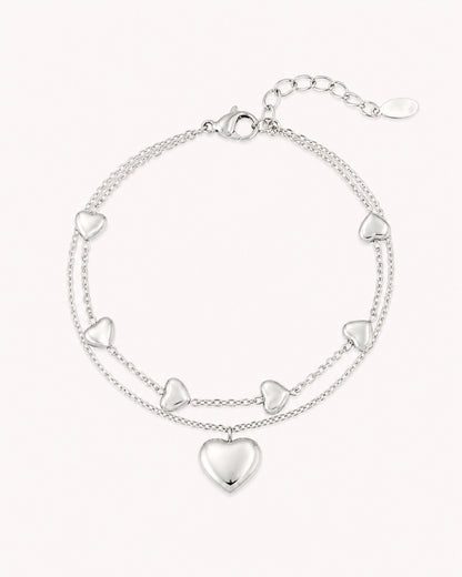 Dubbele armband hartjes