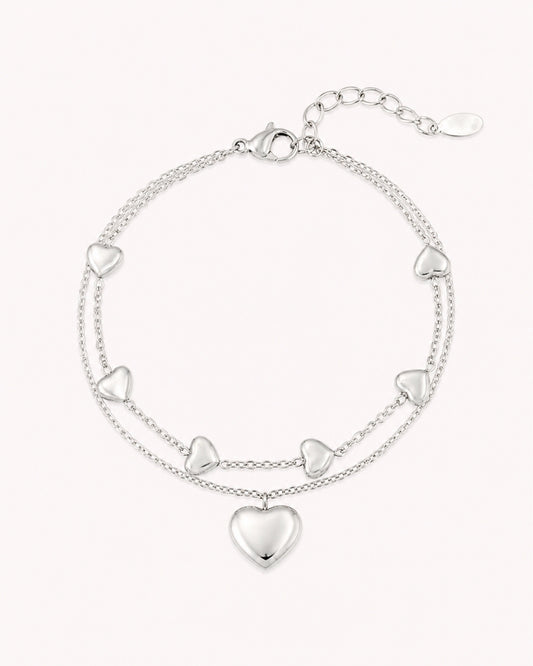 Dubbele armband hartjes